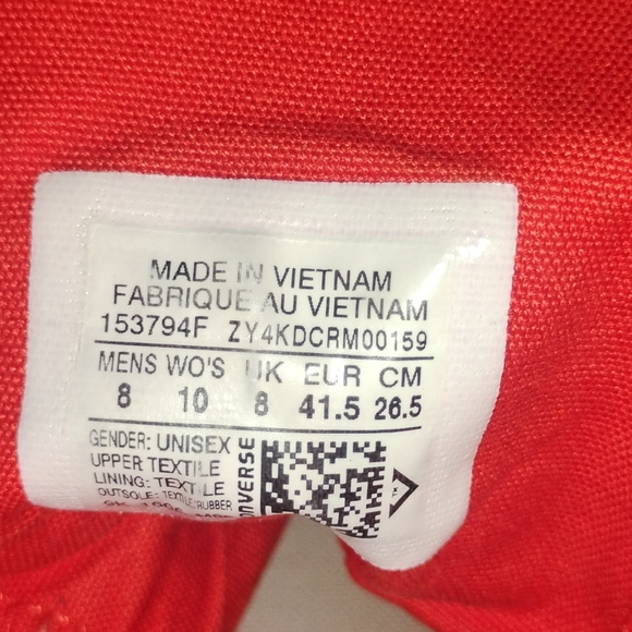 Converse All Star - Hi Top 153794F - shoe Size: 8 - Signal Red/White - - Picture 7 of 15